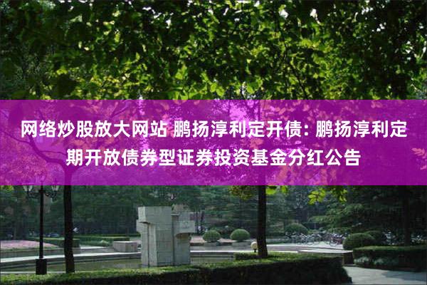 网络炒股放大网站 鹏扬淳利定开债: 鹏扬淳利定期开放债券型证券投资基金分红公告