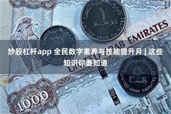 炒股杠杆app 全民数字素养与技能提升月 | 这些知识你要知道