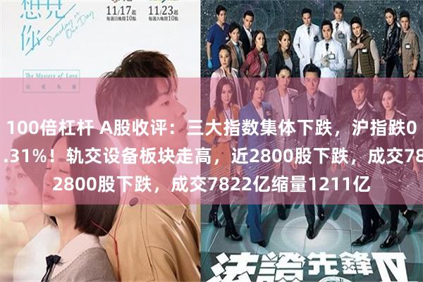 100倍杠杆 A股收评：三大指数集体下跌，沪指跌0.17%创业板指跌1.31%！轨交设备板块走高，近2800股下跌，成交7822亿缩量1211亿