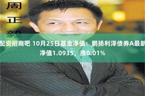 配资招商吧 10月25日基金净值：鹏扬利泽债券A最新净值1.0935，涨0.01%